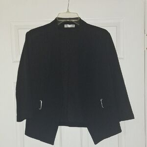 Black Open-Front Women's Blazer Jacket